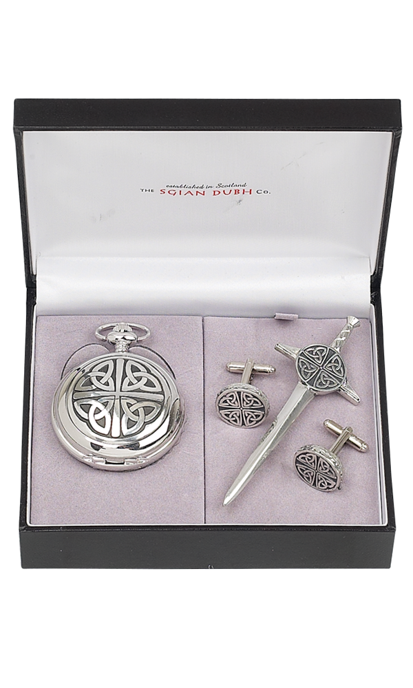 Celtic 3 Piece Mechanical Pocket Watch Gift Set