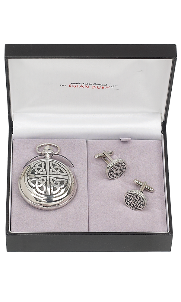 Celtic 2 Piece Mechanical Pocket Watch Gift Set