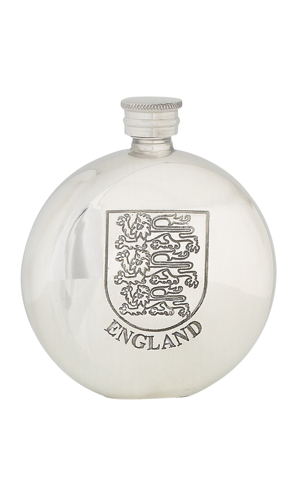6oz England Three Lions Pewter Flask
