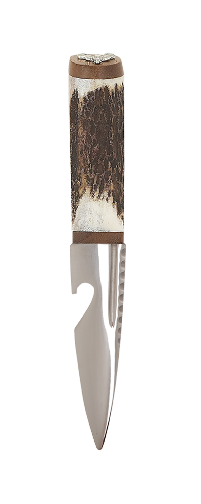 Natural Staghorn Bottle Opener Sgian Dubh With Walnut