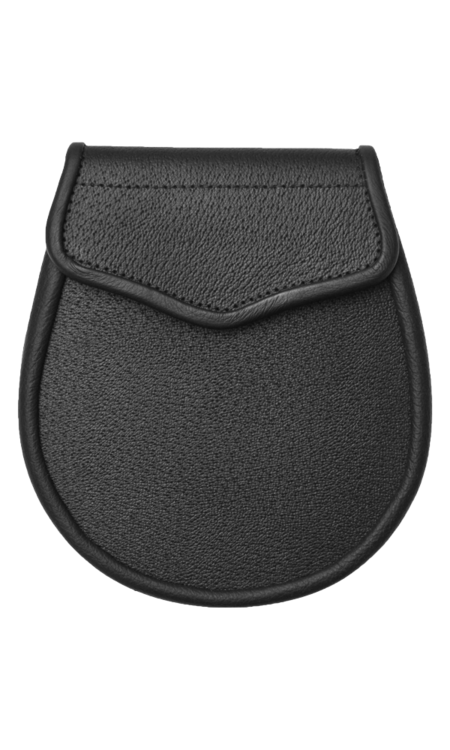 Highland Brigade Black Leather Sporran