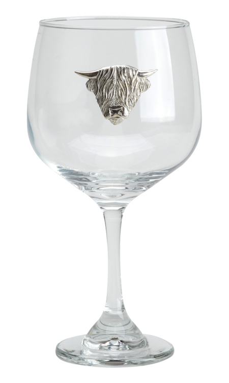 Highland Cow Gin Glass