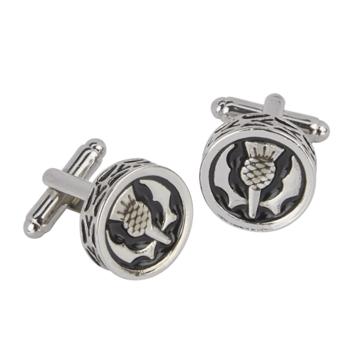 Round Thistle Polished Cufflinks
