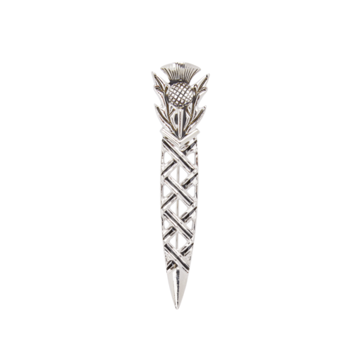 Thistle Weave Kilt Pin - Polished Finish