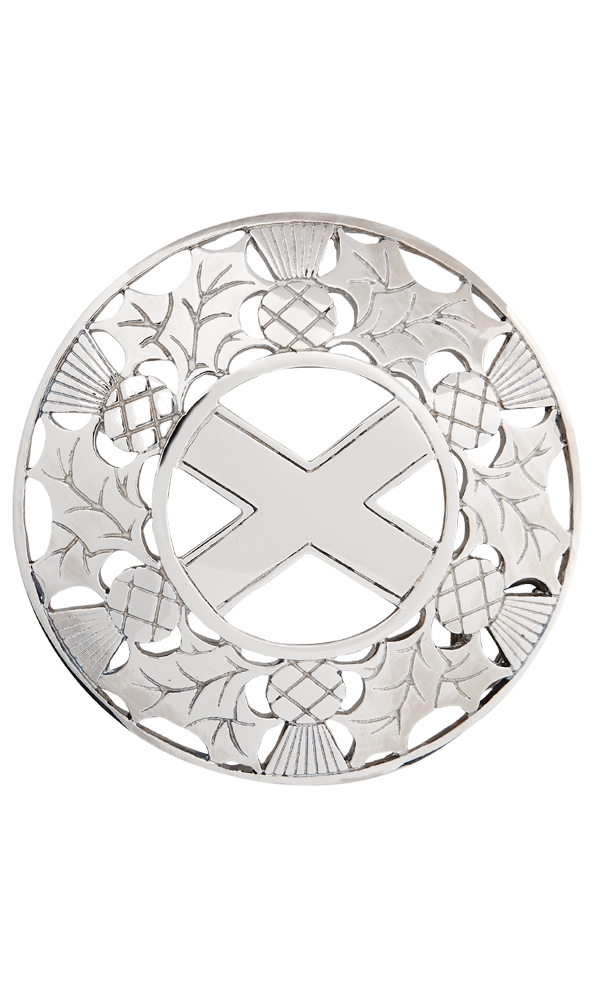 Open Thistle/saltire Plaid Brooch Thumbnail