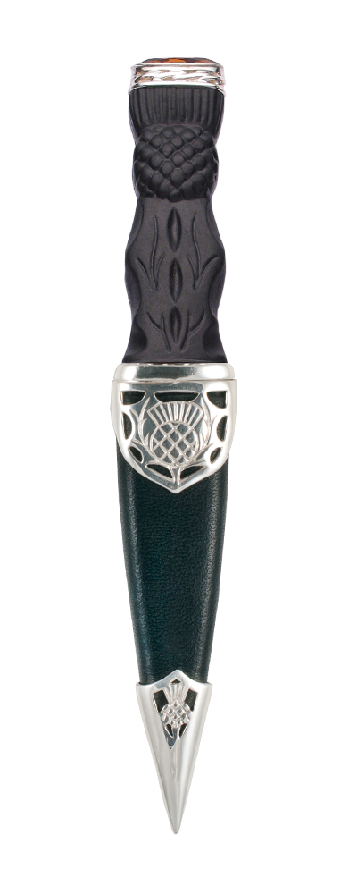 Carrick Sgian Dubh With Stone Top & Sterling Silver Mounts Thumbnail