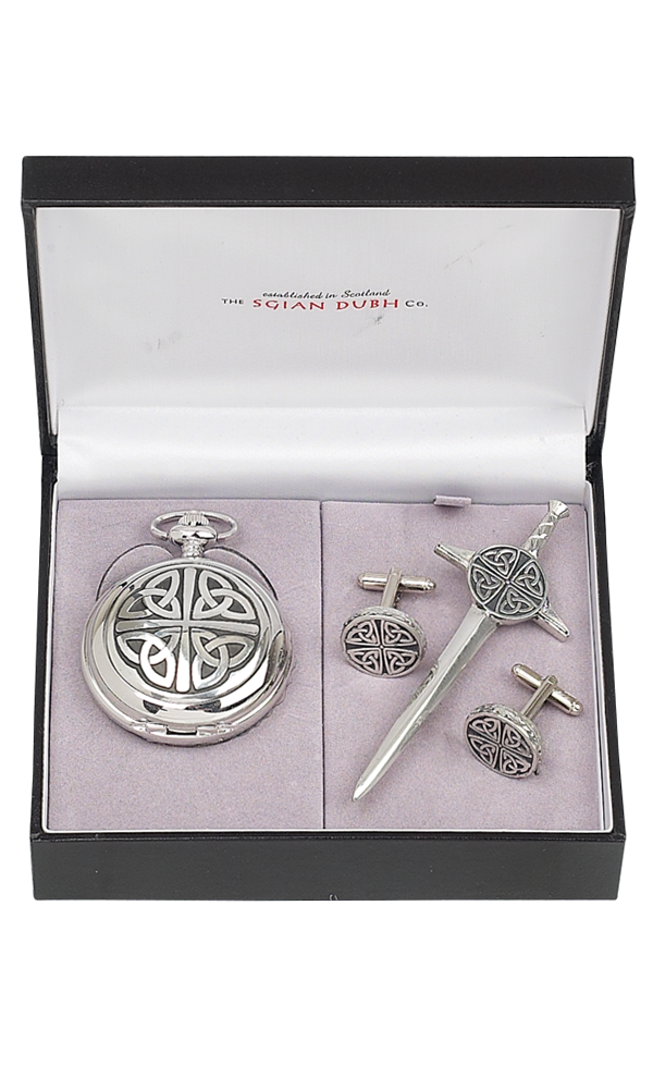 Celtic 3 Piece Quartz Pocket Watch Gift Set Thumbnail