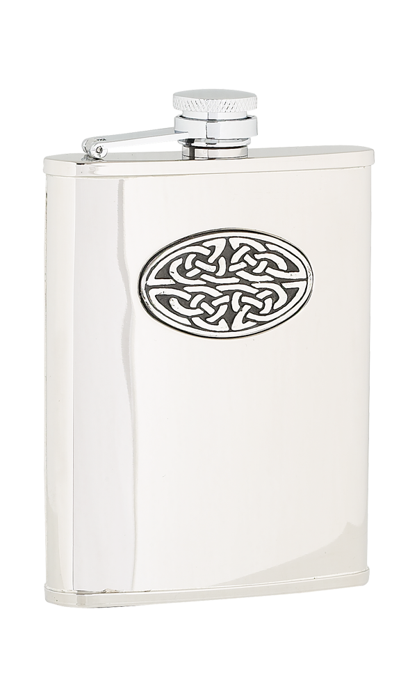 6oz Oval Celtic Stainless Steel Flask Thumbnail