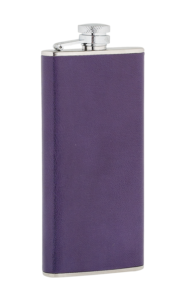 5oz Ladies Purple Leather Stainless Steel Flask Thumbnail