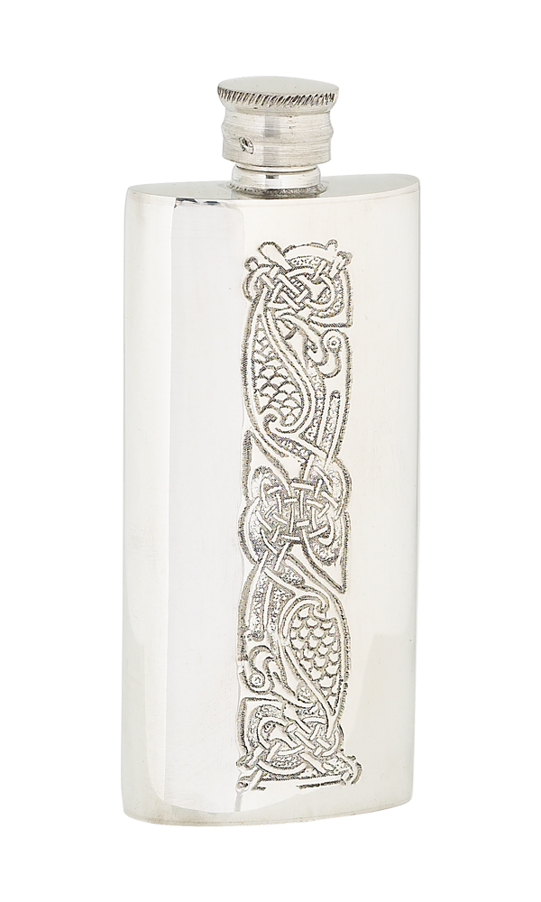 4oz Slim Celtic Pewter Flask Thumbnail