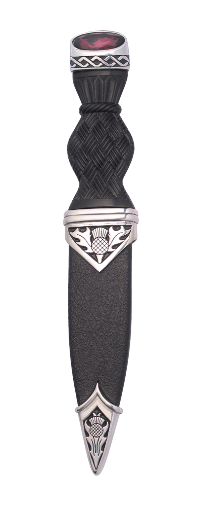 Thistle Polished Sgian Dubh With Stone Top Thumbnail