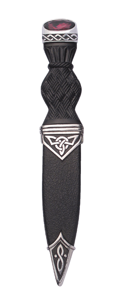 Celtic Polished Sgian Dubh With Stone Top Thumbnail