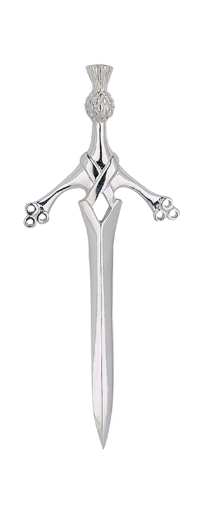 Scottish Thistle Sword Sterling Silver Kilt Pin Thumbnail