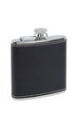 6oz Black Leather Stainless Steel Flask Thumbnail