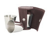 Set Of 4 Small Cups In Burgundy Leather Case Thumbnail
