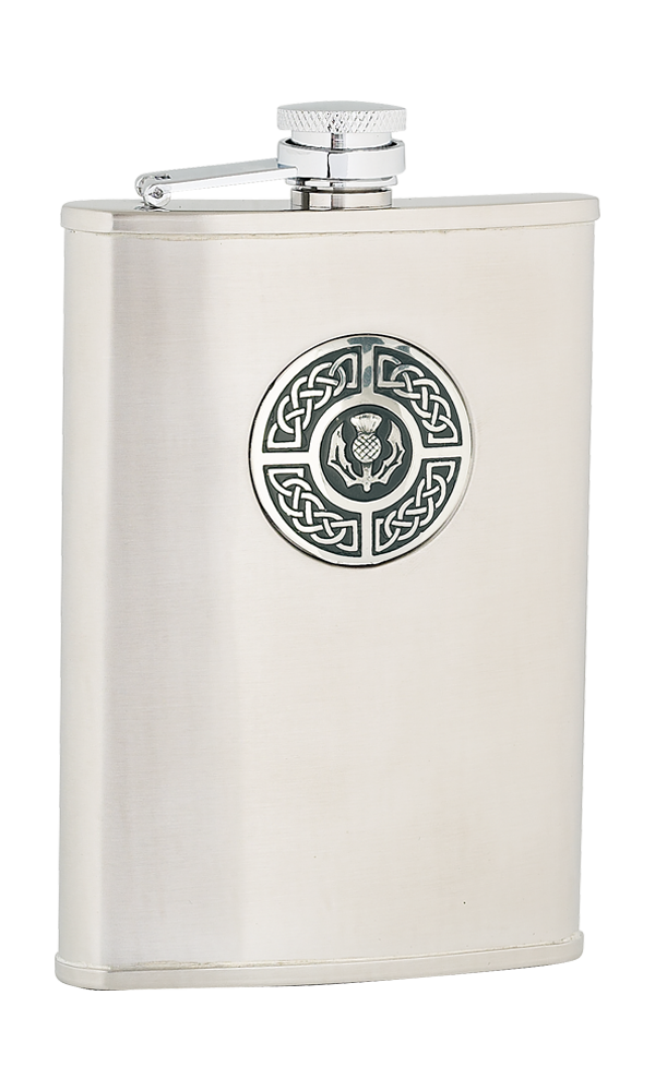 8oz Celtic & Thistle Stainless Steel Flask