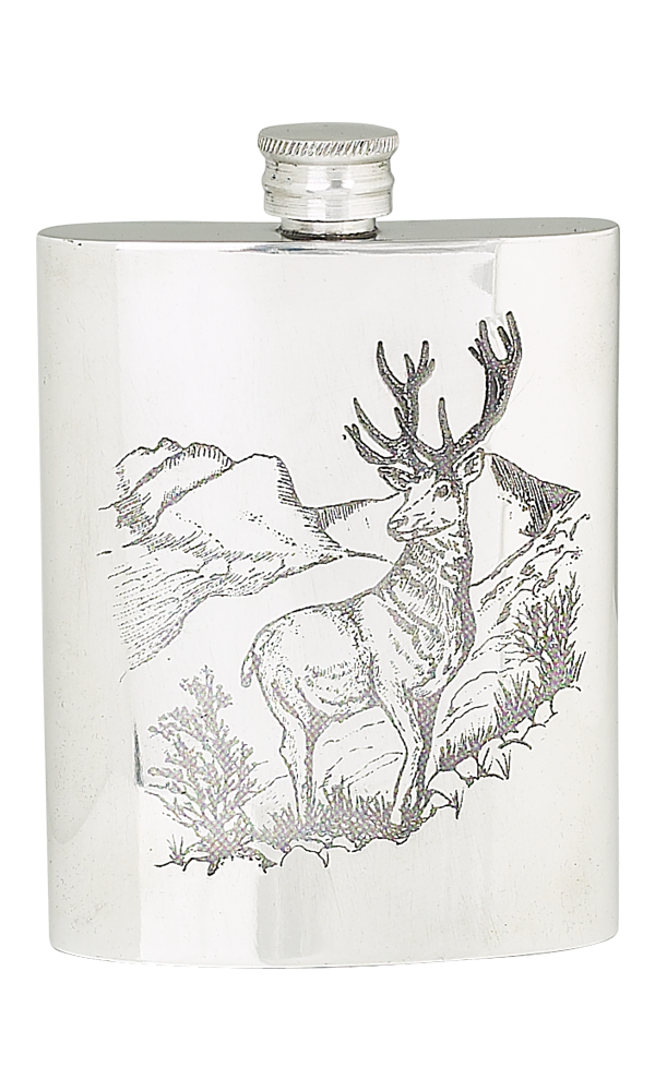 6oz Stag Pewter Flask
