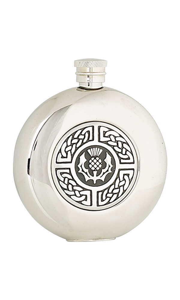 5oz Celtic & Thistle Stainless Steel Flask