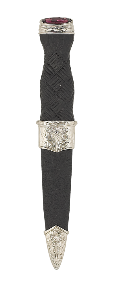 Imitation Thistle Sgian Dubh With Stone Top