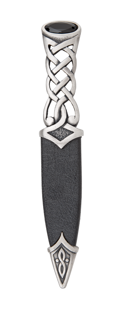 Tay Matt Pewter Dress Sgian Dubh With Stone Top