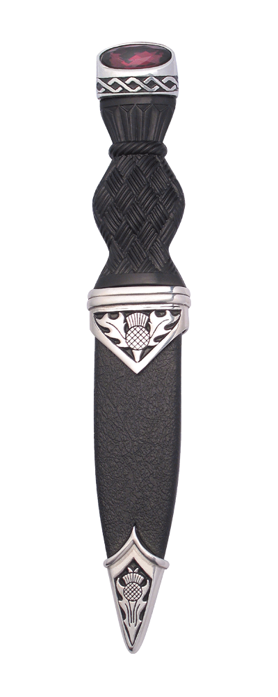 Thistle Polished Sgian Dubh With Stone Top