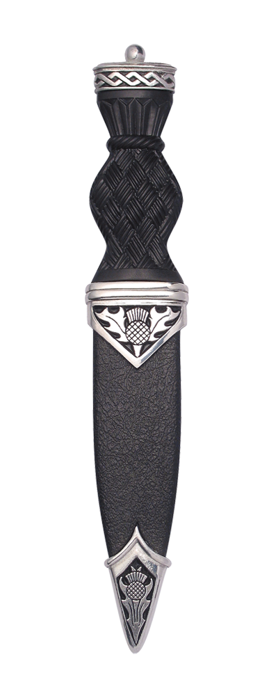 Thistle Polished Sgian Dubh With Plain Top