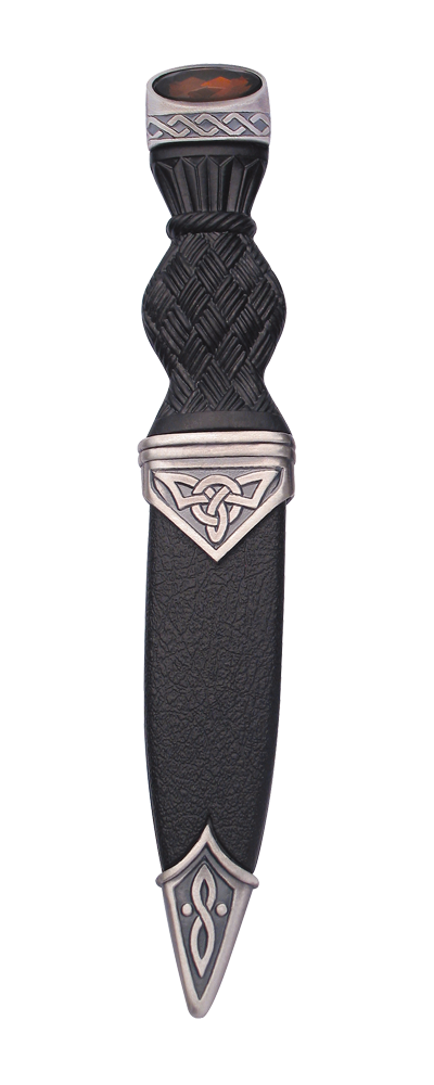 Celtic Matt Sgian Dubh With Stone Top