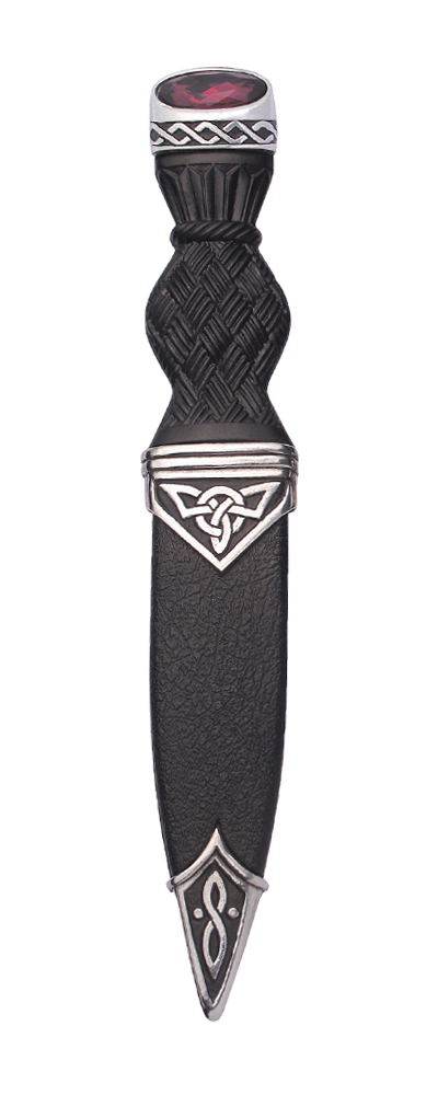 Celtic Polished Sgian Dubh With Stone Top