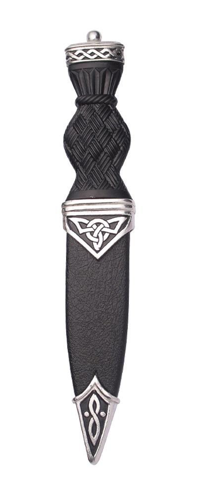 Celtic Polished Sgian Dubh With Plain Top