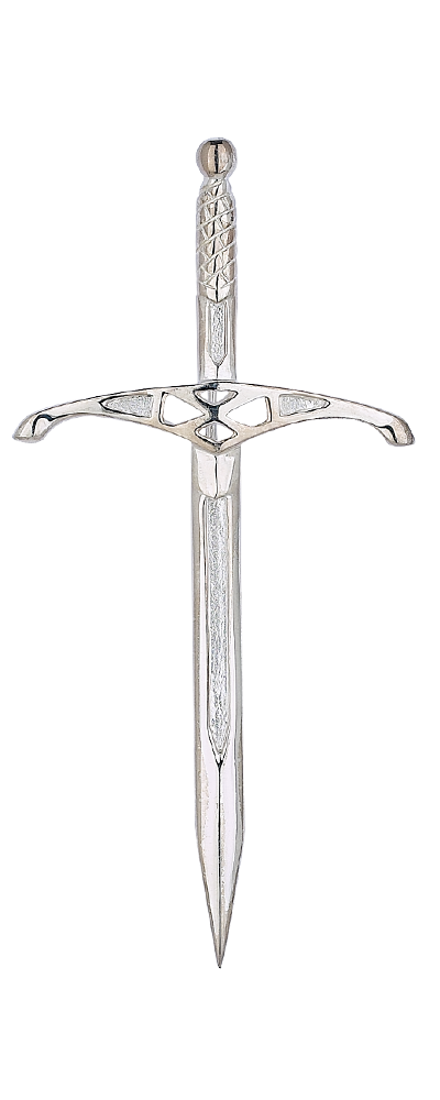 Saltire Broad Sword Silver Kilt Pin