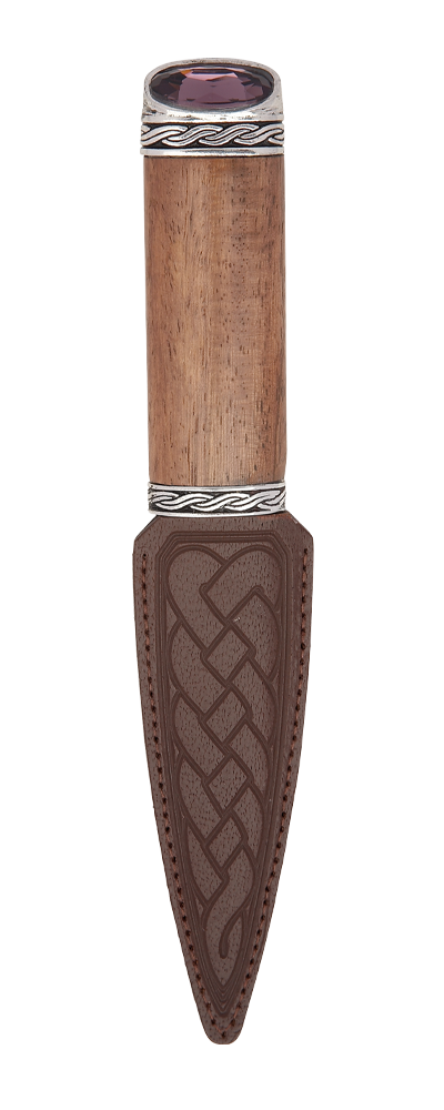 Red Shisham Celtic Sgian Dubh With Stone Top