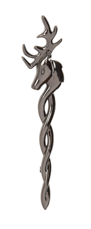 Black Chrome Stag Kilt Pin